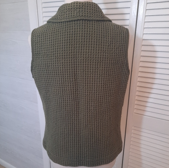 Cabelas army green cotton waffle textured cotton vest sz large - Picture 3 of 4